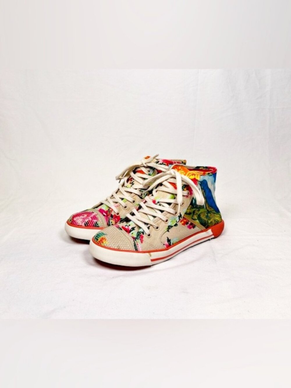 Tigerbear Republik Spin the Bottle Birdbrain Tropical High Top Sneakers~7.5~